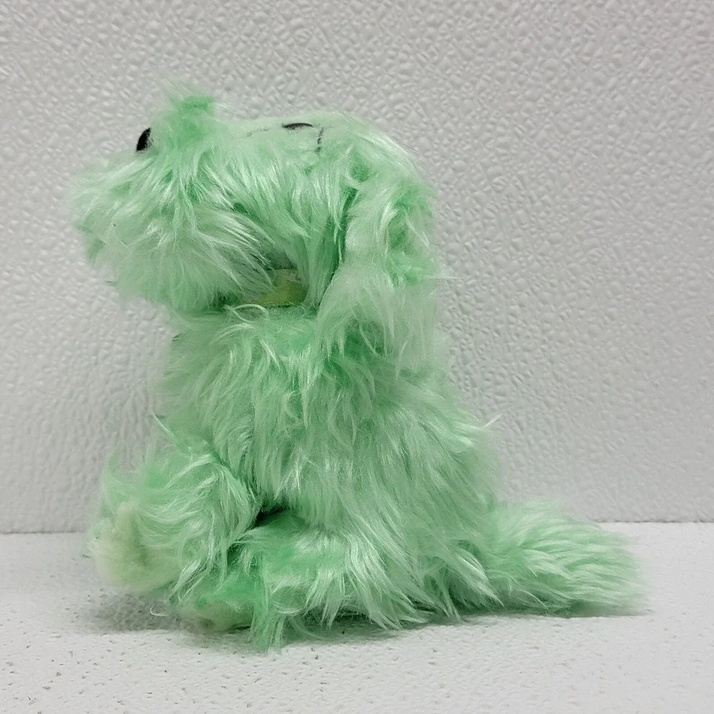 Vintage Russ Berrie Curly Jr. Green Shamrock Bow Ribbon Dog Plush